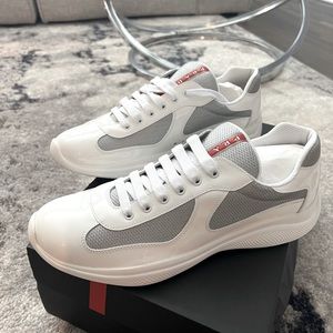 Brand new Men Prada shoes white n silver size 10.5 never worn